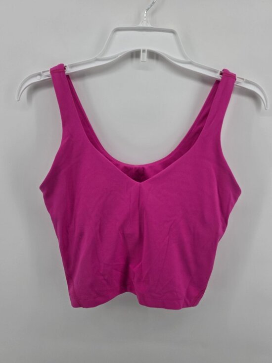 lululemon athletica Other - Lululemon Pink Magenta V-Neck Crop Tank Sports Bra Womens Medium